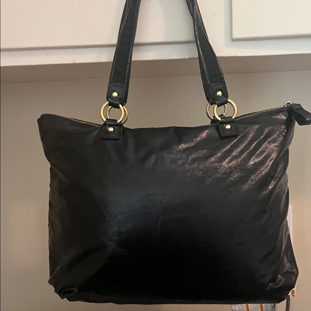 Coach Poppy Glossy Black with Gold Accents - Picture 7 of 10